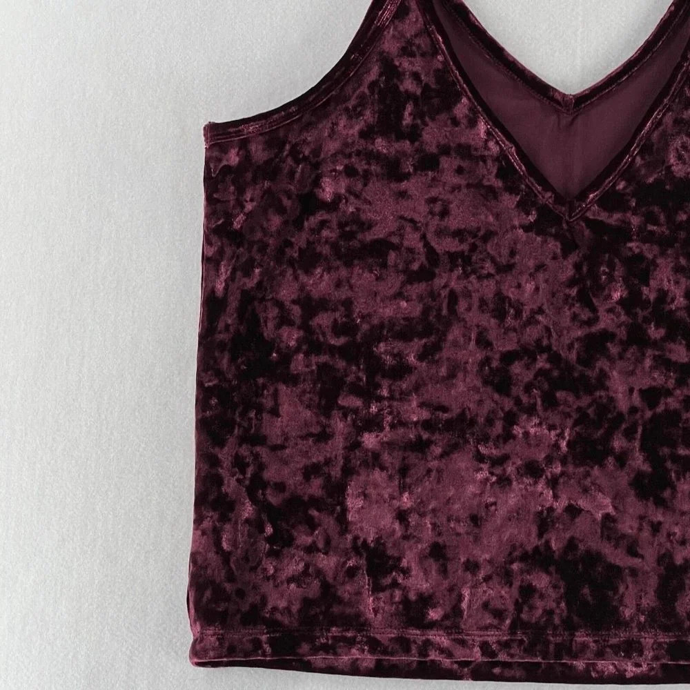 Victoria's Secret Pink Cami Tank Top Womens Size L Sleepwear Sleeveless Burgundy - Picture 5 of 10